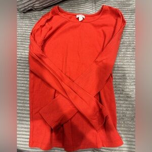 Cat & Jack Vibrant Red Long Sleeve Tee